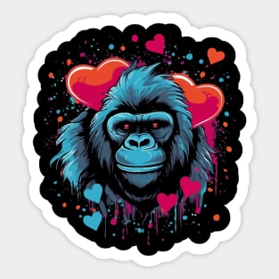 Gorilla Valentine Day Sticker